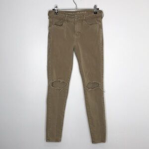 American Eagle Super Super Stretch X4 Distressed Hi-Rise Jegging